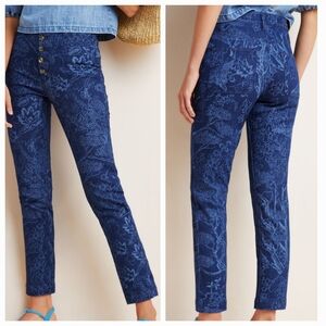 Anthropologie pilcro and the letter press jeans, floral-printed Sz 29, blue